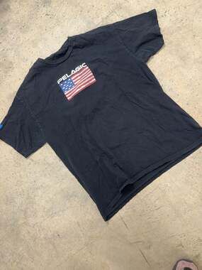 Pelagic Fishing Men's Black Short Sleeve US Flag Graphic T-Shirt